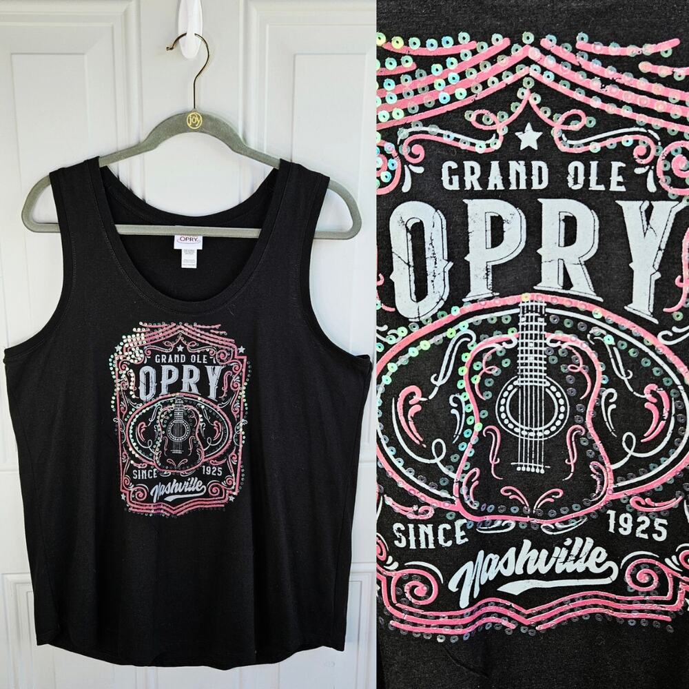 Grand Ole OPRY Black Racerback Tank Top Plus Size XXL Nashville Country Music